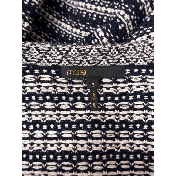 Maje Jacket 3 / US Large Womens Wool Blend Knit Open Front Sweater - Picture 7 of 8